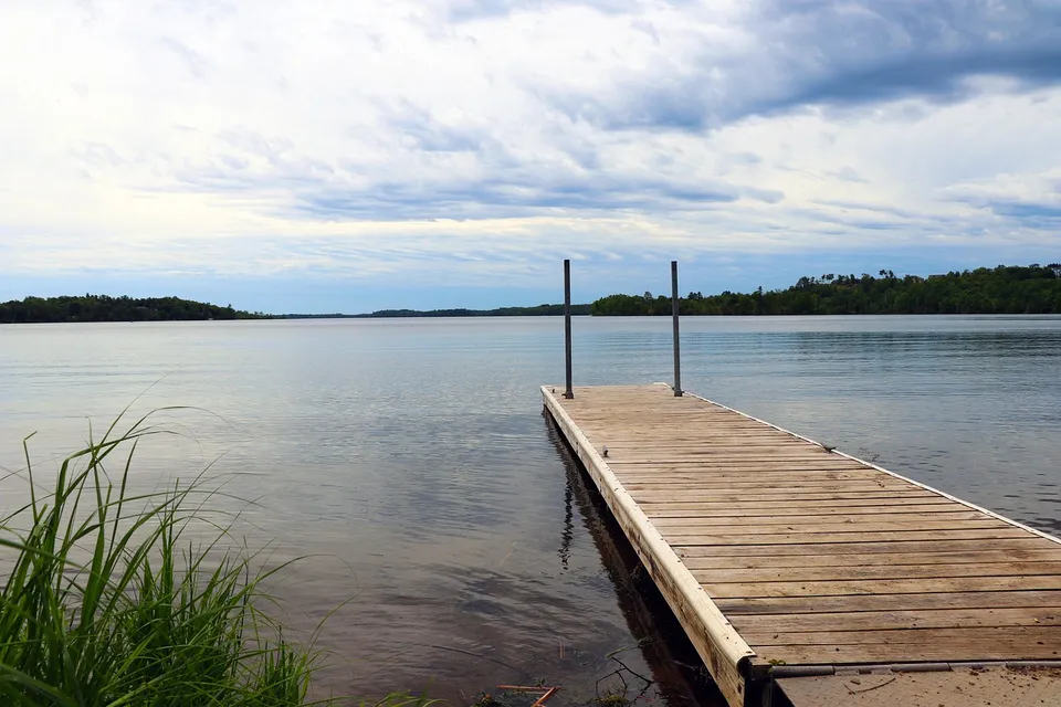 dock, pier, blue sky, summer, lake, shore, sky, blue, water, nature, outdoor, minnesota