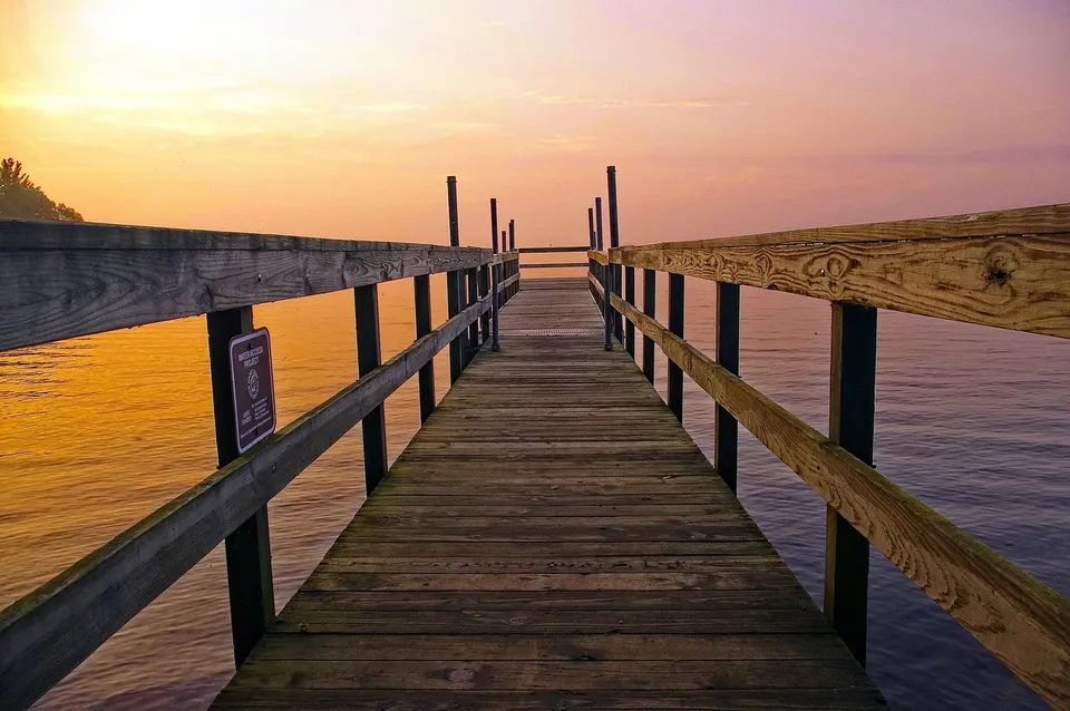 morning on mille lacs dock, dock, lake, scenery, outdoor, wood, perspective, tranquil, nature, quiet, minnesota, mille lacs, morning, scenic, pier, water, calm, peaceful, sky